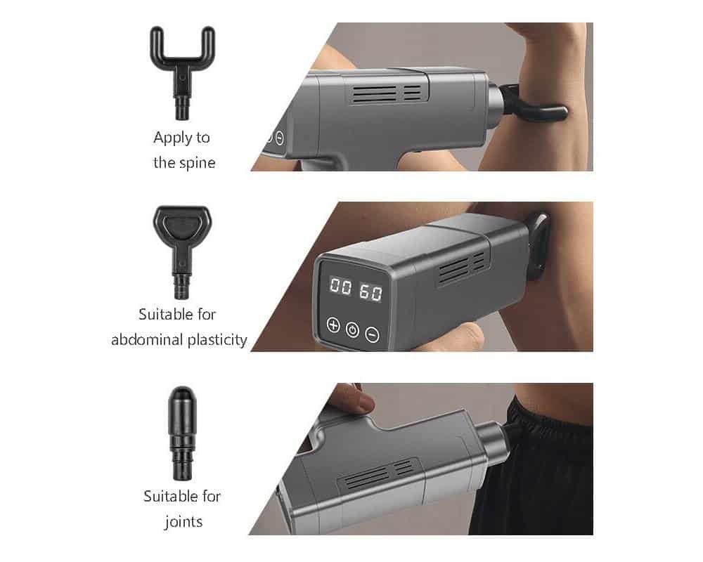 Body Massage Gun LCD Display Exercising Muscle Electric Massager Gun head Massager for Neck and Back Vibrator Slimming Shaping